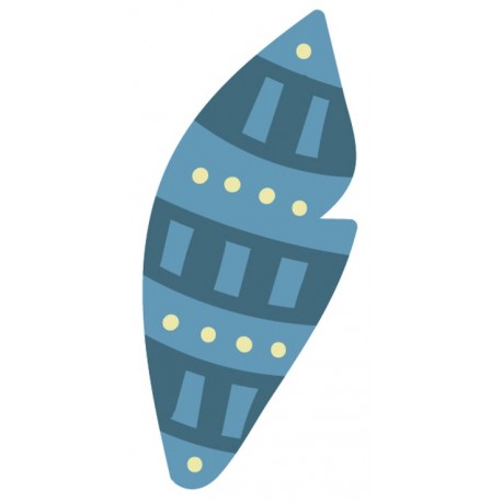 Autocollant plume indien bleu