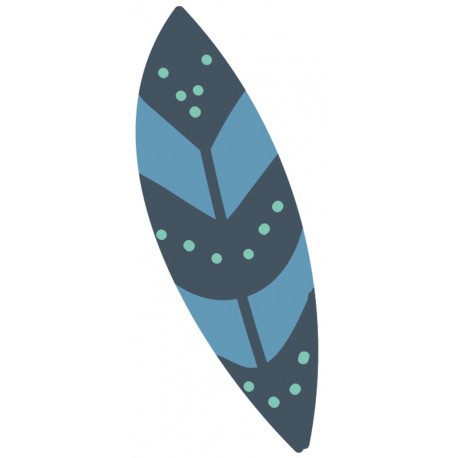 Sticker plume indien bleu