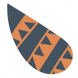 Autocollant plume indien orange et noir