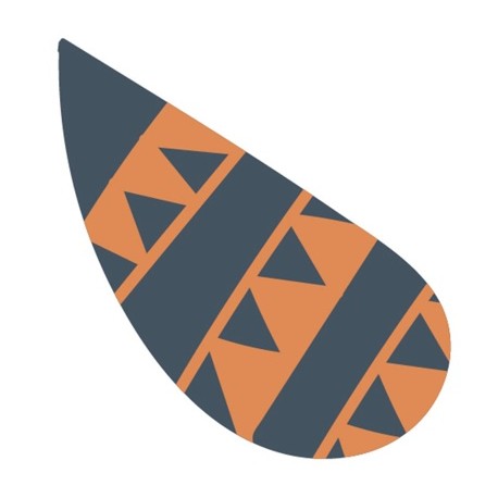 Autocollant plume indien orange et noir