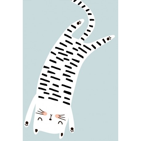 Sticker chaton comme un zebre