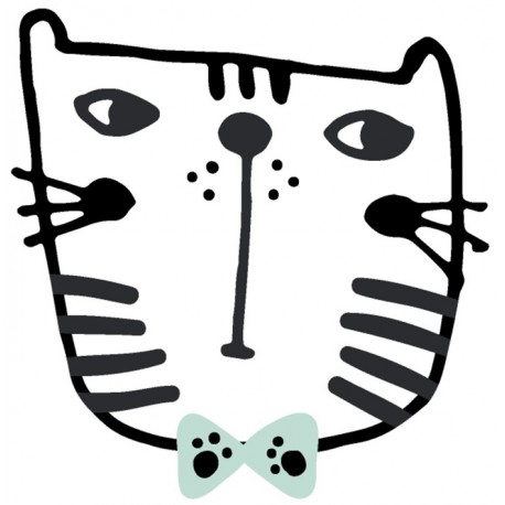 Sticker chat a lunette