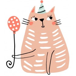 Sticker chat en mode zebre