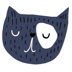 Sticker chat orange avec ballon