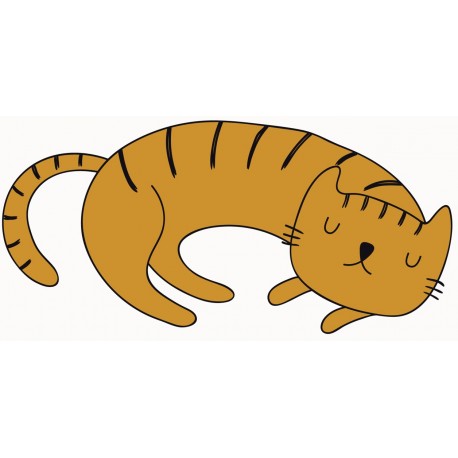 Sticker chat gris s'endort