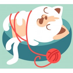 Sticker chat sourire noir