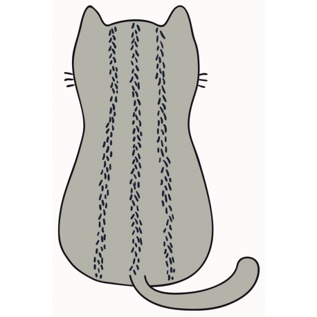 Sticker chat rigole moutarde