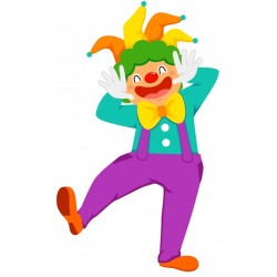 Sticker clown fait grimace