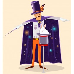 Sticker magicien a chapeau