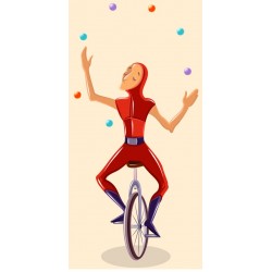 Sticker jongleur sur velo