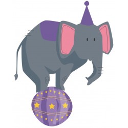 Sticker elephant souri sur ballon