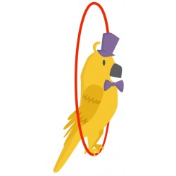 Sticker perroquet jaune