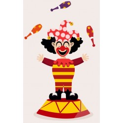 Sticker clown avec quille
