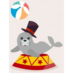 Sticker phoque avec chapeau