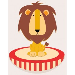 Sticker petit lion patiente