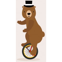 Sticker ours brun sur mono velo