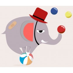 Sticker elephant jongleur