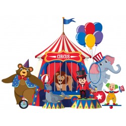 Sticker elephant avec cerceau