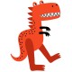 Sticker dinosaure orange