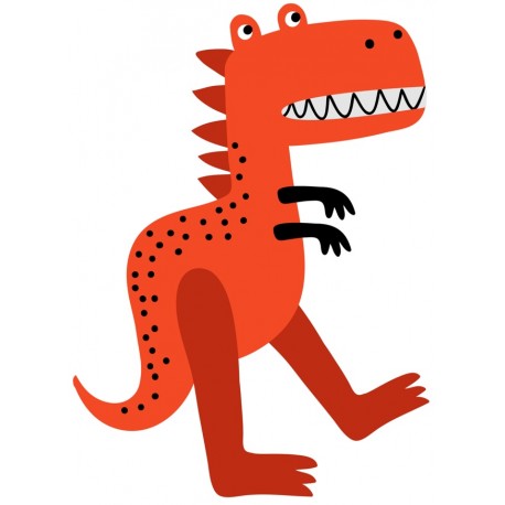 Sticker dinosaure orange