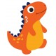 Sticker dinosaure vert orange