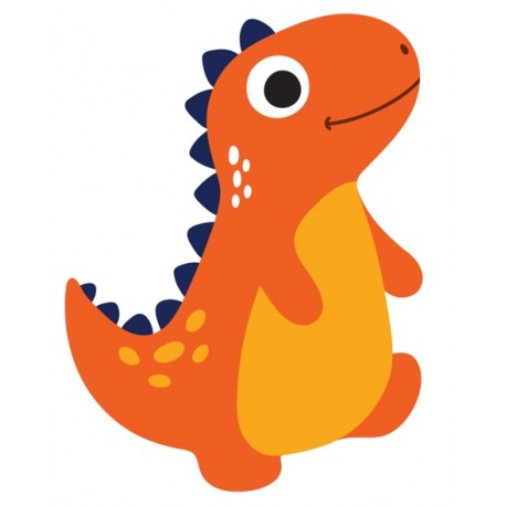 Sticker dinosaure vert orange