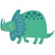 Sticker dinosaure triceratops moutarde