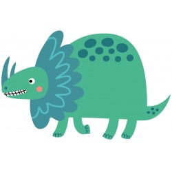 Sticker dinosaure triceratops moutarde