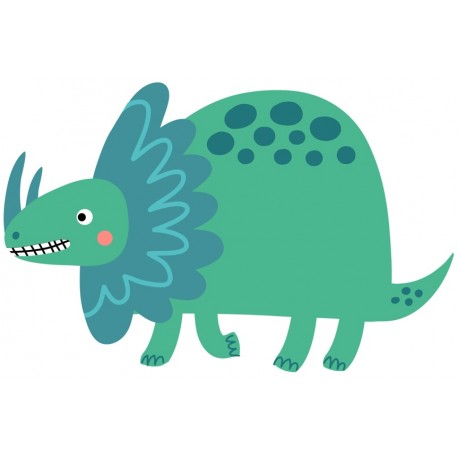 Sticker dinosaure triceratops moutarde