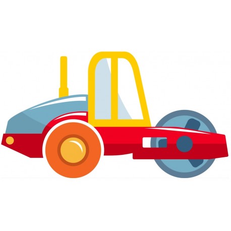 Sticker bulldozer rouge
