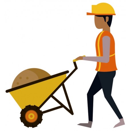 Sticker personnage sur chantier