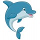 Sticker dauphin saute