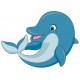Sticker dauphin s'allonge