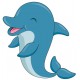 Sticker dauphin rigole