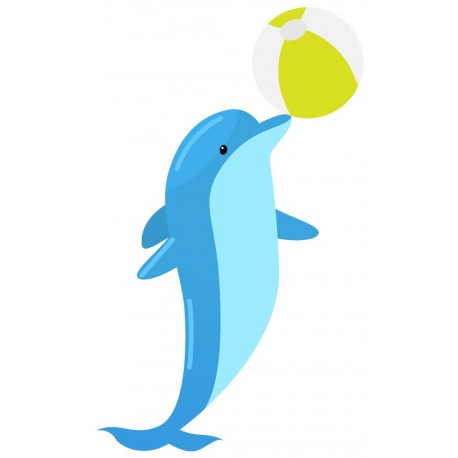 Sticker dauphin saute dans l'eau