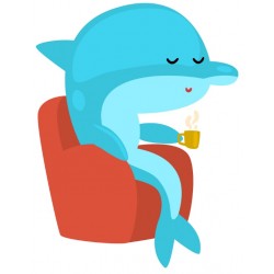 Sticker dauphin joue cerceau vert