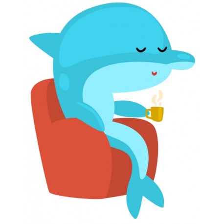 Sticker dauphin joue cerceau vert