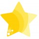 Sticker etoile jaune arrondi