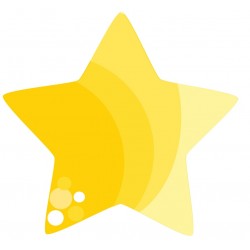 Sticker etoile jaune arrondi