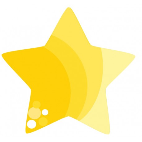 Sticker etoile jaune arrondi