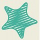 Sticker etoile gribouilli jaune