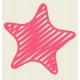 Sticker etoile gribouilli rouge