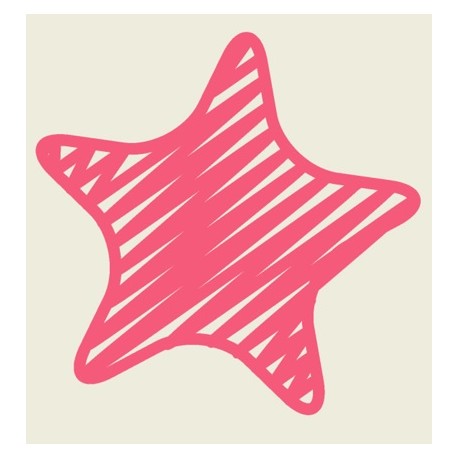 Sticker etoile gribouilli rouge