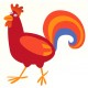 Sticker coq sur patte