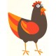 Sticker poule grise