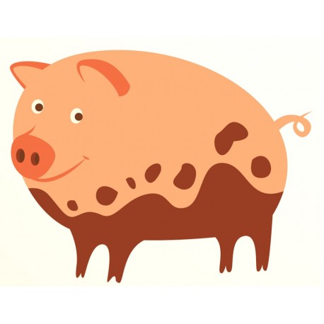 Sticker cochon tout sale