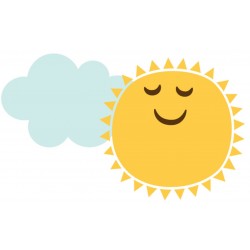 Sticker soleil nuage enfant