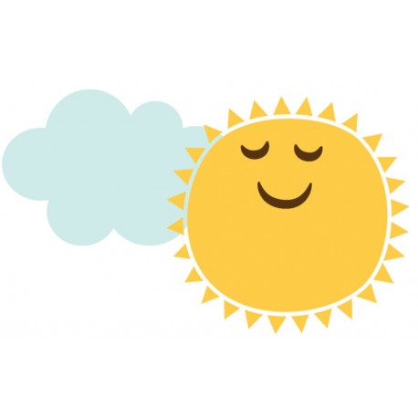 Sticker soleil nuage enfant