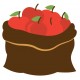Sticker sac de pommes rouge