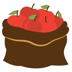 Sticker sac de pommes rouge